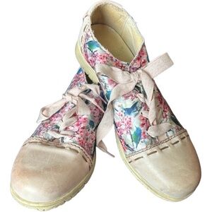 Rovers Leather Bird Print Lace Up Shoe Size 39